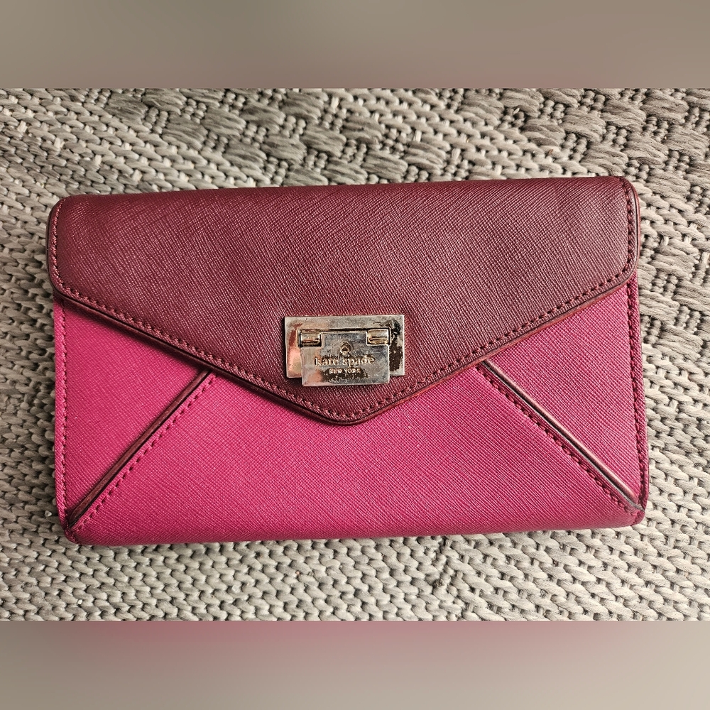 Kate Spade Purple burgundy convertible crossbody handbag